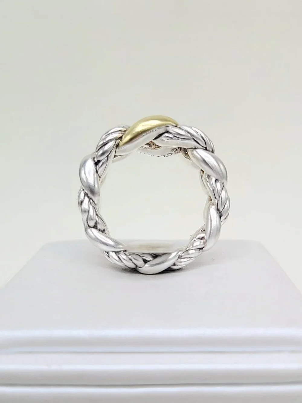 David Yurman Belmont Curb Ring w/ 18K Yellow Gold - 12mm - Size 7 - RARE